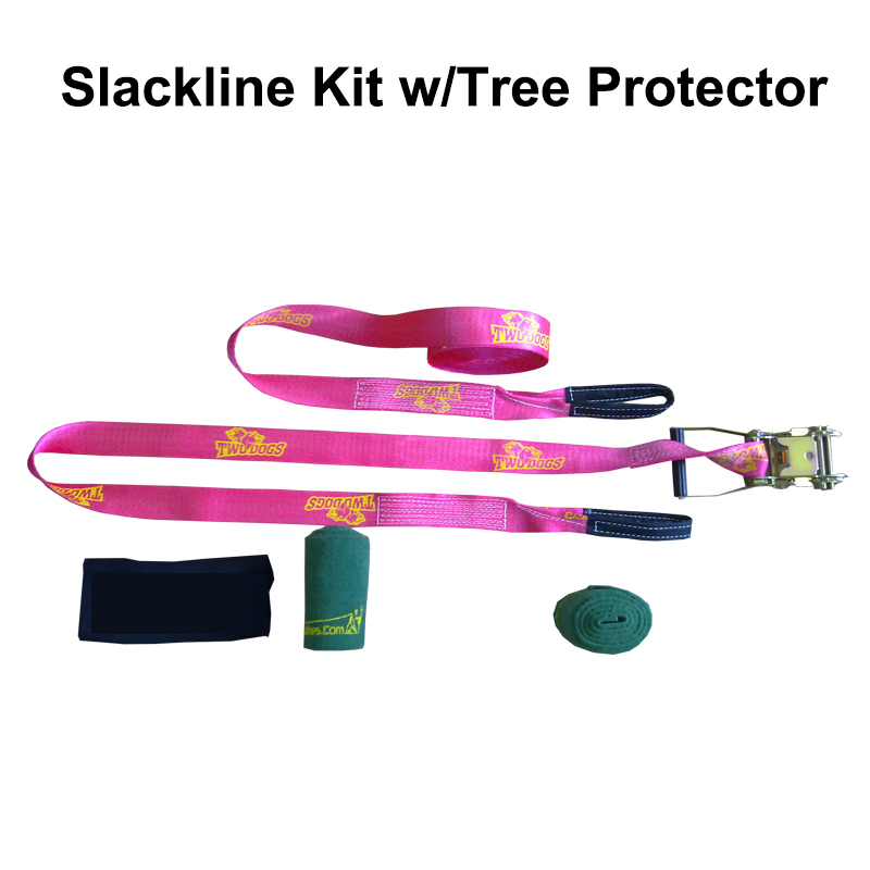 مجموعة OEM Slackline مع واقيات الأشجار الكلاسيكية Slackline Top Line Ninja Line للأطفال غطاء السقاطة وحقيبة حمل 