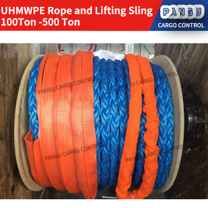 حبل UHMWPE البحري عالي التحمل دائري الرفع sling100T-500T للشحن خالي من عزم الدوران 8 حبلا و 12 حبلا حبل مضفر واحد